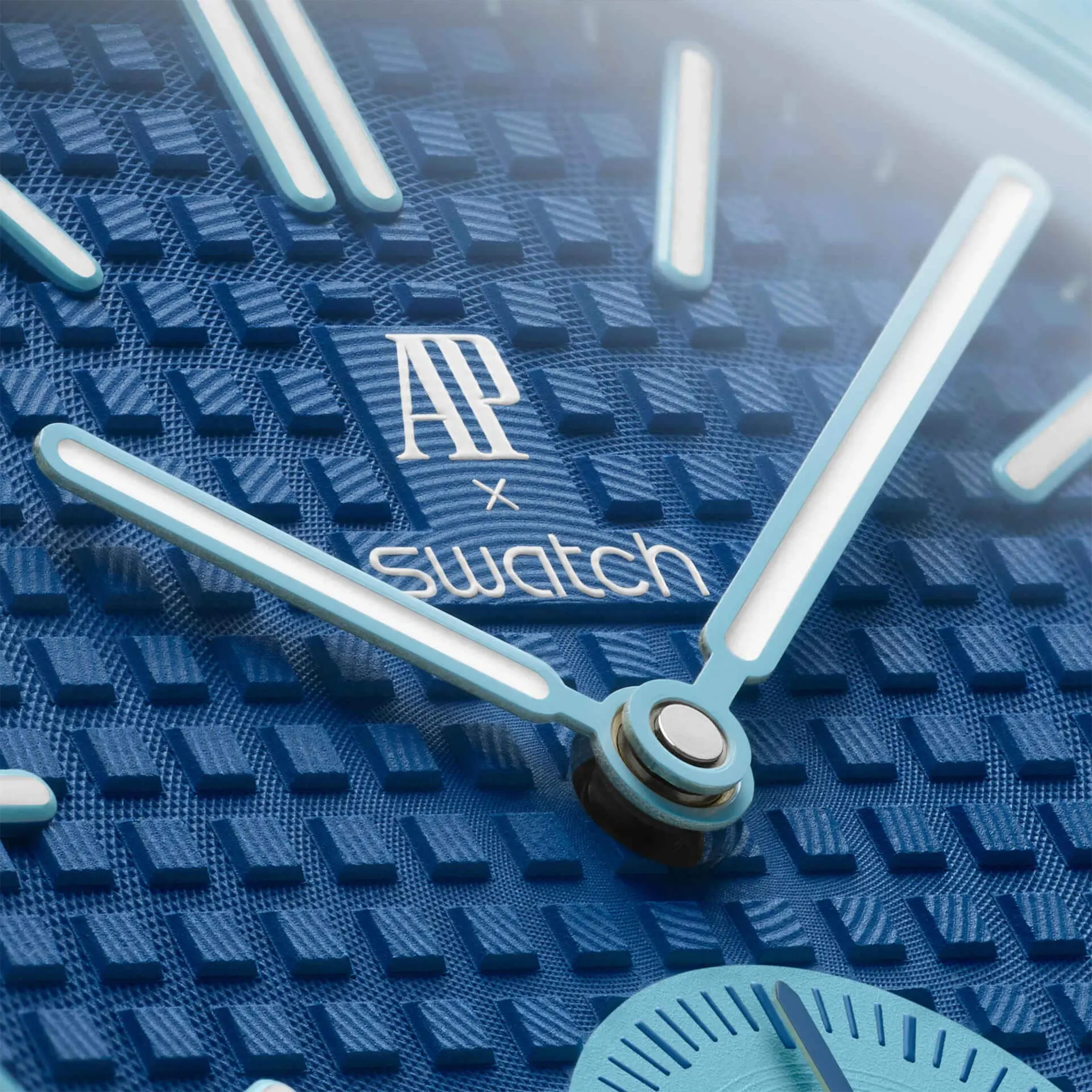 Detailed View of Swatch x Audemars Piguet Royal Pop Lan Ba With Blue Bio Ceramic Strap SSX03L100N